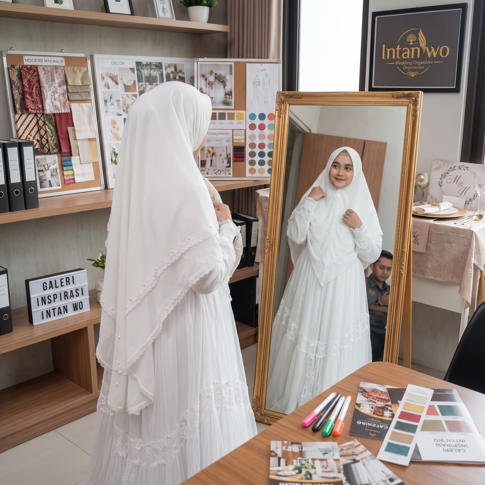 inspirasi gaun pengantin muslimah modern