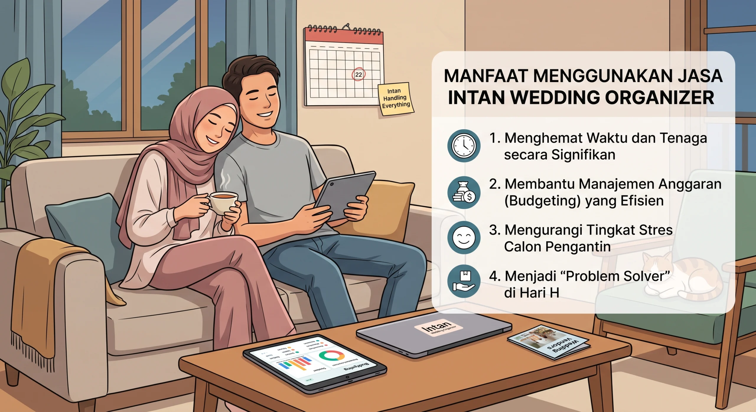 Ilustrasi manfaat menggunakan intan wedding oragnizer